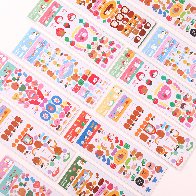 Zanmo tấm hình dán sticker gấu thỏ dễ thương phong cách hàn quốc