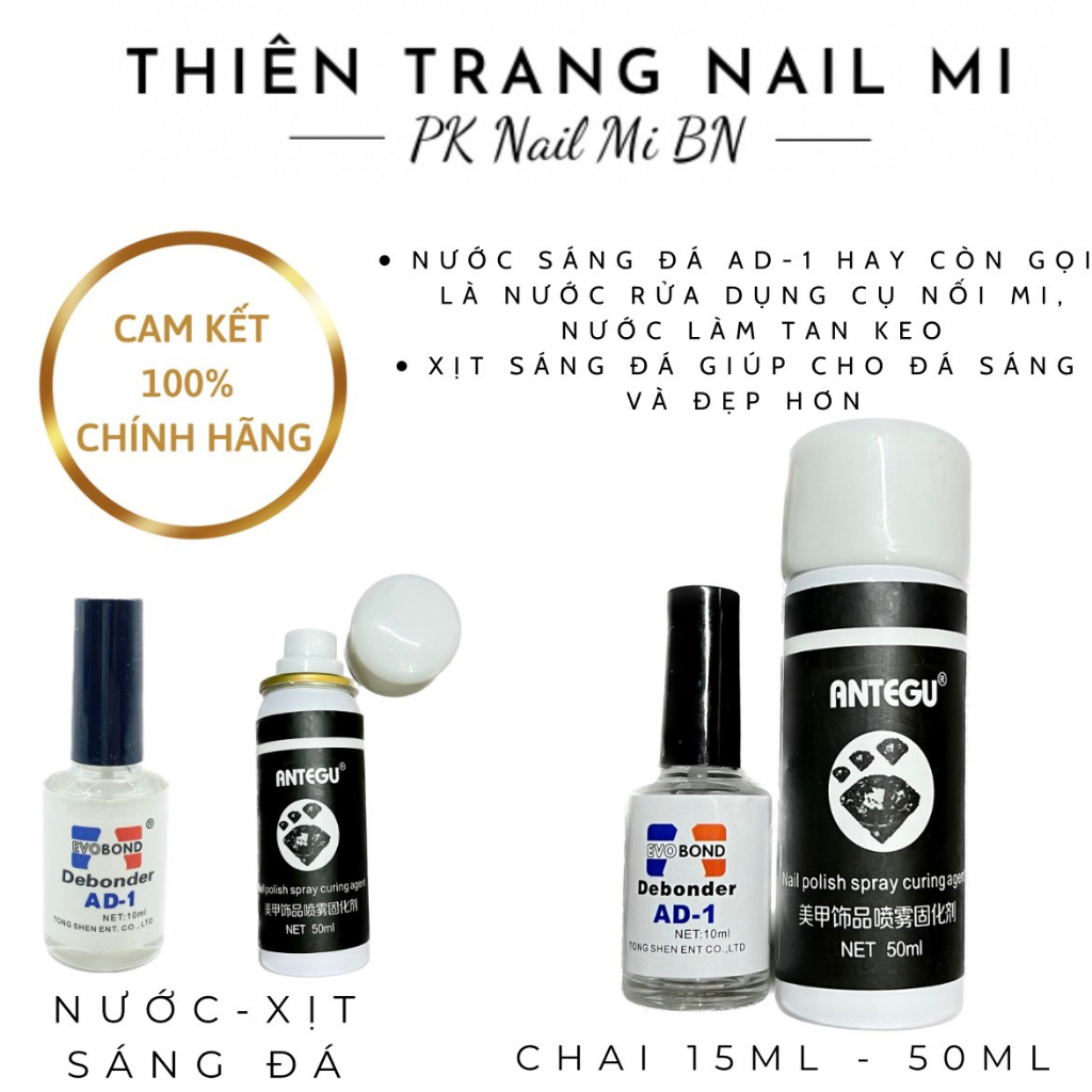 Nước Sáng đá AD xịt sáng đá nước tháo móng giả