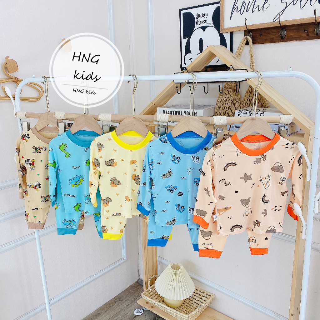 Bộ dài tay bé trai , bộ dài tay bé gái chất thun lạnh từ 6kg đến 16kg - jkids