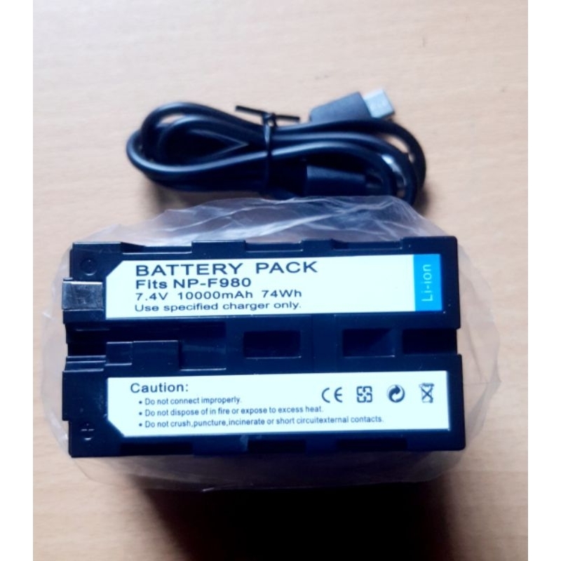 PIN NP-F980 7.4v 10000mah 74wh tích hợp sạc typeC