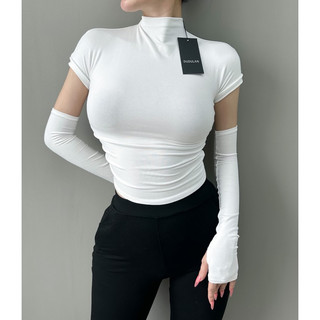 Áo croptop cổ lọ tay rời ANNAKIKI chất cotton - 119