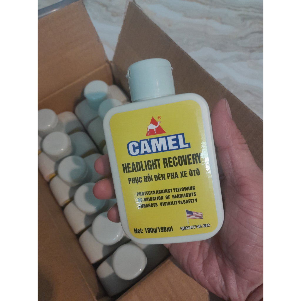 Chai phục hồi nhựa nhám ô tô, xe máy Camel giúp đen bóng nhựa xe