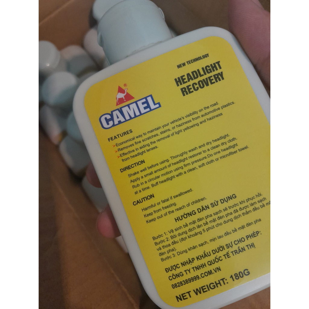 Chai phục hồi nhựa nhám ô tô, xe máy Camel giúp đen bóng nhựa xe