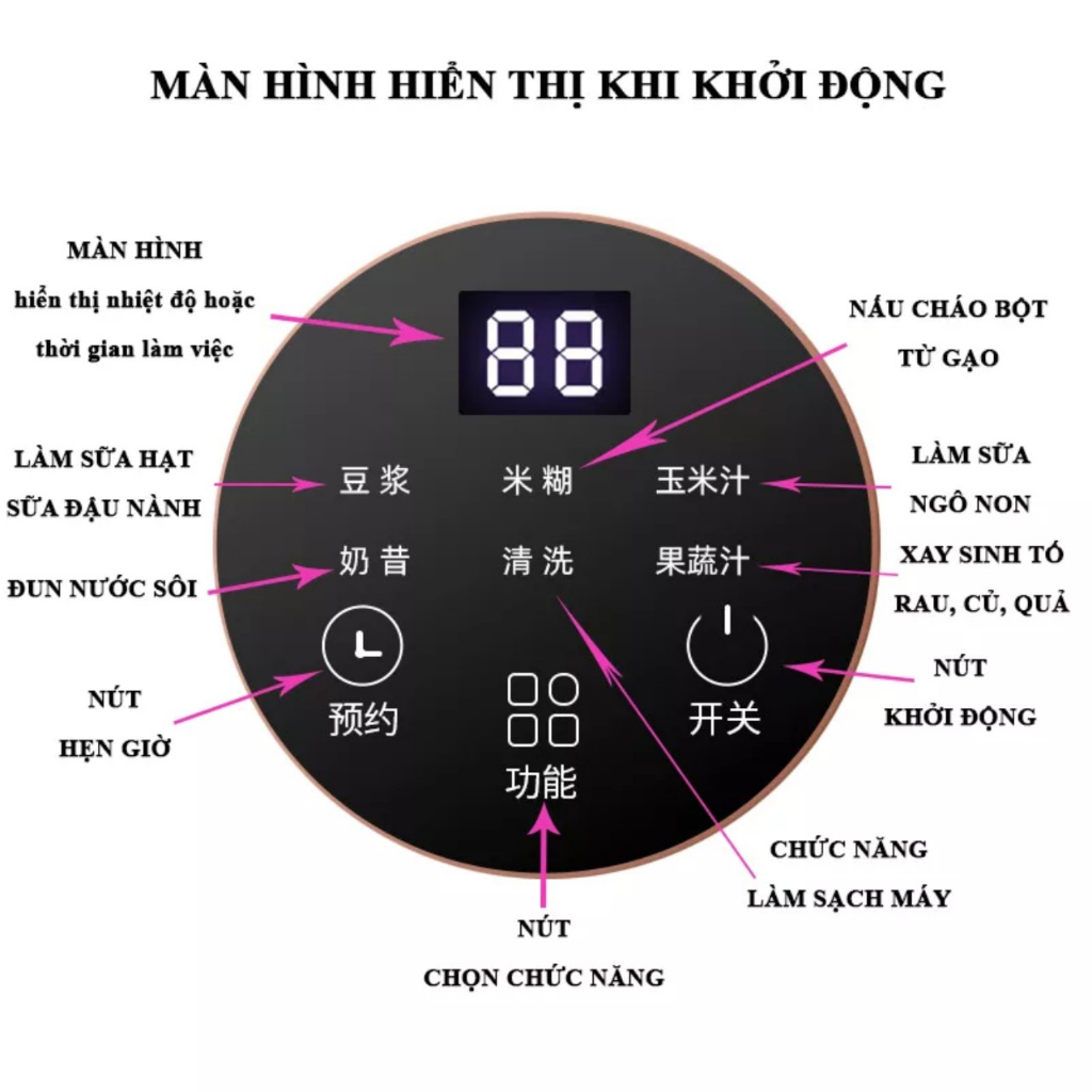 Máy làm sữa hạt ZENGON cối thủy tinh thể tích 1.2 LÍT.  Máy làm sữa hạt Zen.gon