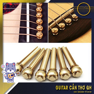 Bộ 6 chốt gài dây đàn Guitar bằng đồng 100%