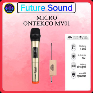 Bộ micro Không dây Karaoke MV01 cao cấp, hút âm, chống hú - Chuyên dùng cho amply, loa kéo, loa bluetooth