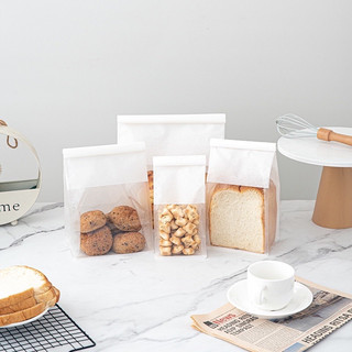 10 - 20 túi giấy trắng kraft đựng bánh mì gối sandwich có đầu kẽm 22x28x11cm