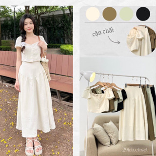 Váy thiết kế tay bồng dáng xòe phong cách tiểu thư Hàn Quốc siêu xinh sẵn hàng kèm video