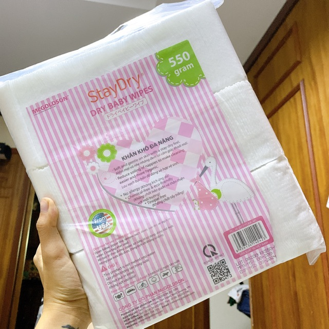 Khăn Vải Khô Đa Năng Cao Cấp Stay Dry 550G Không Xơ, An Toàn Cho Trẻ Sơ Sinh