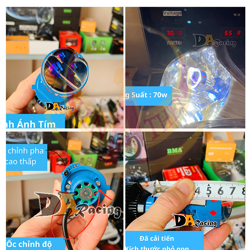 ĐÈN PHA LED BI CẦU T8 BMA 70W MINI GOM ÁNH SÁNG CHỐNG CHÓI BH 1 NĂM