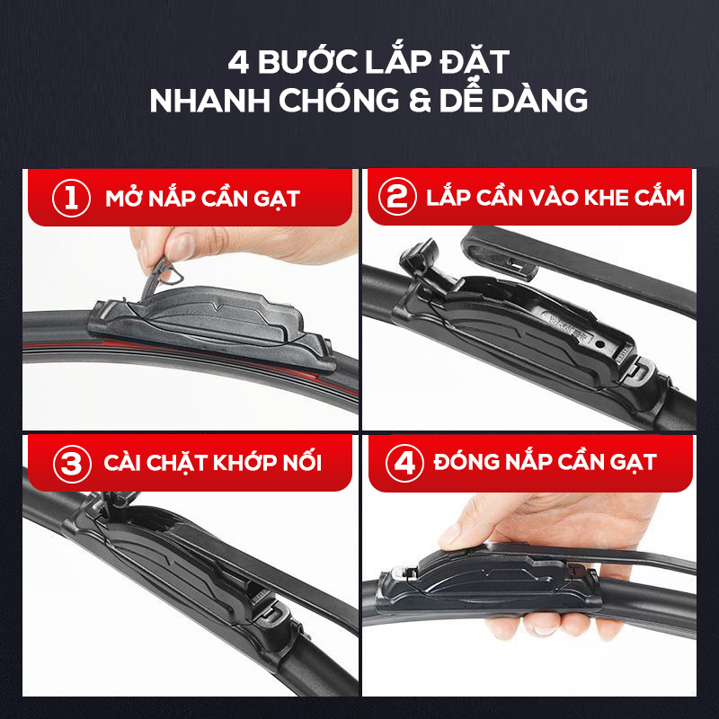 Bộ Gạt Mưa Ô Tô Xương Mềm, Lưỡi Gạt Silicon Cho Các Dòng Xe KIA, HONDA, HUYNDAI, TOYOTA, MAZDA, MITSUBISHI,
