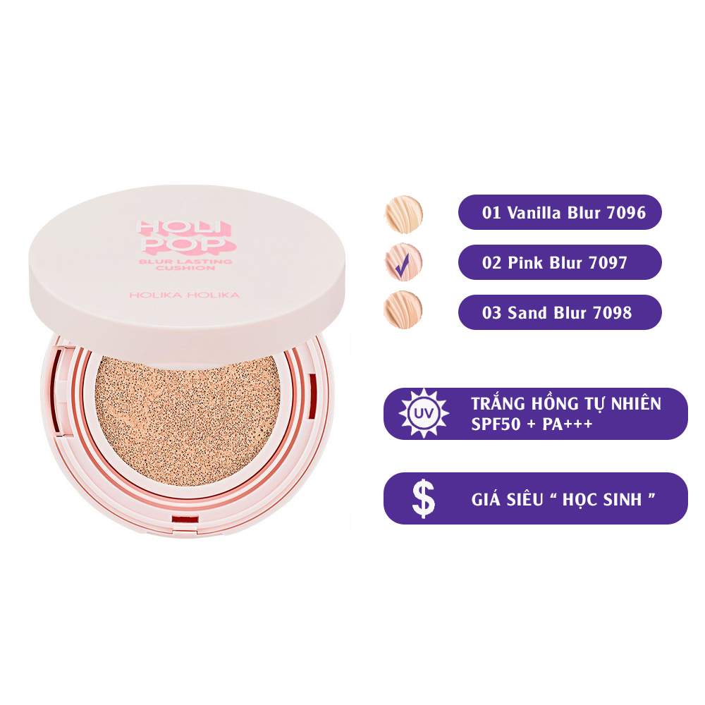 Phấn nước che khuyết điểm dưỡng da Hàn Quốc Holika Holika Holi Pop cấp ẩm lâu trôi chống thấm SPF50+ PA+++