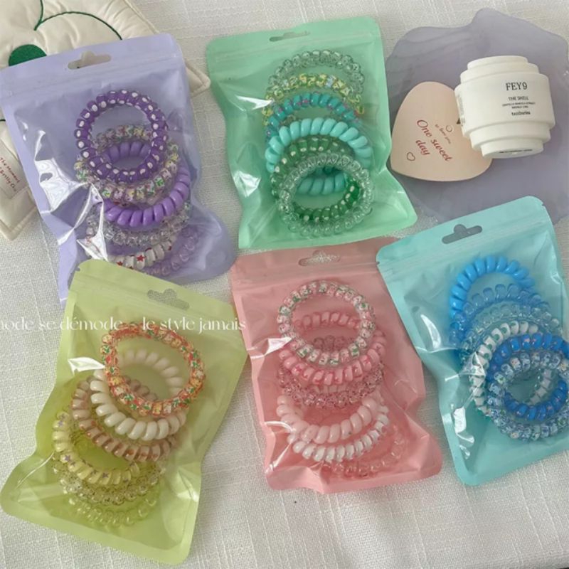 Sét 6 Dây Buộc Tóc Lò Xo Co Giãn Nhiều Màu - Loli.phukienthoitrang