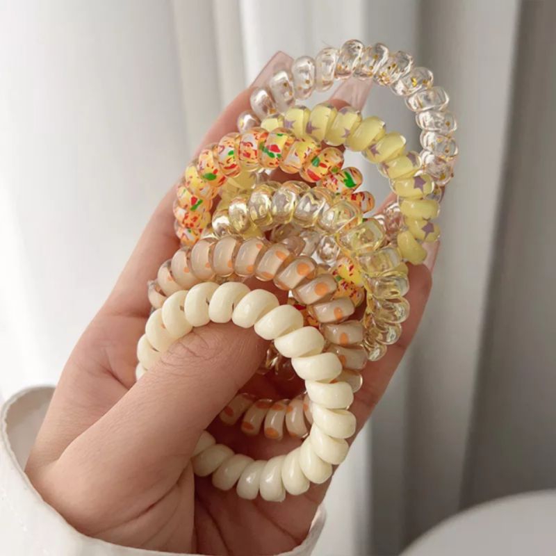 Sét 6 Dây Buộc Tóc Lò Xo Co Giãn Nhiều Màu - Loli.phukienthoitrang