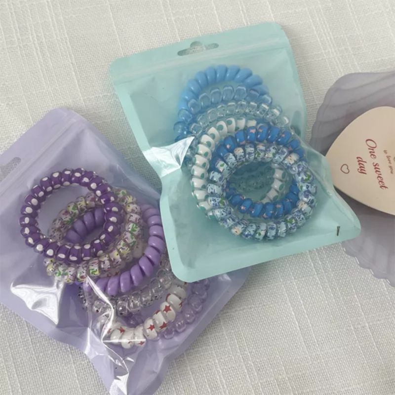 Sét 6 Dây Buộc Tóc Lò Xo Co Giãn Nhiều Màu - Loli.phukienthoitrang