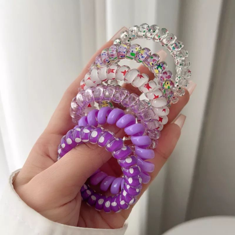 Sét 6 Dây Buộc Tóc Lò Xo Co Giãn Nhiều Màu - Loli.phukienthoitrang