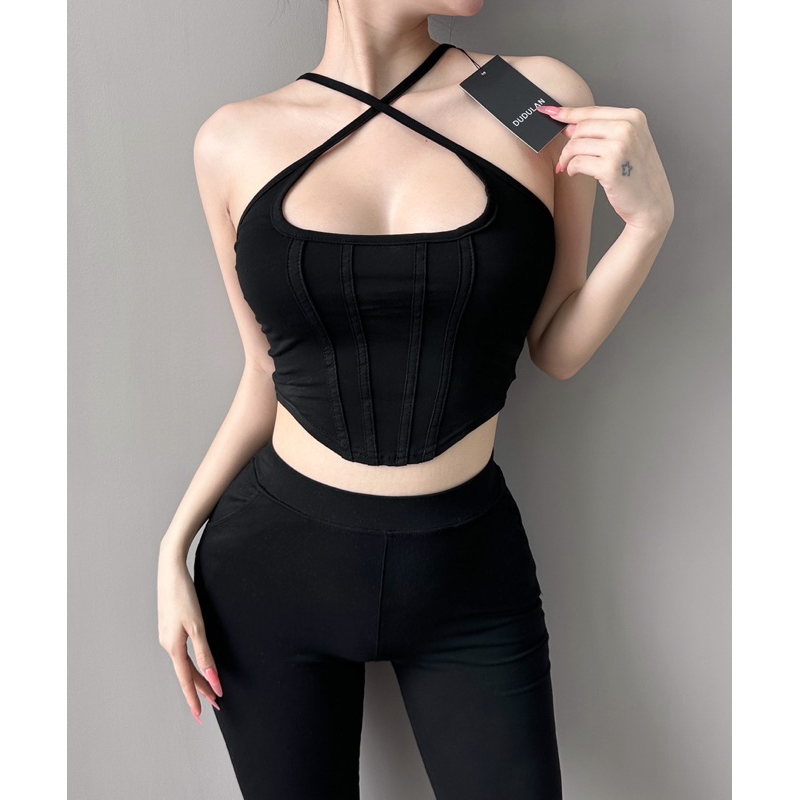 Áo yếm corset ANNAKIKI chất cotton ôm body - A120