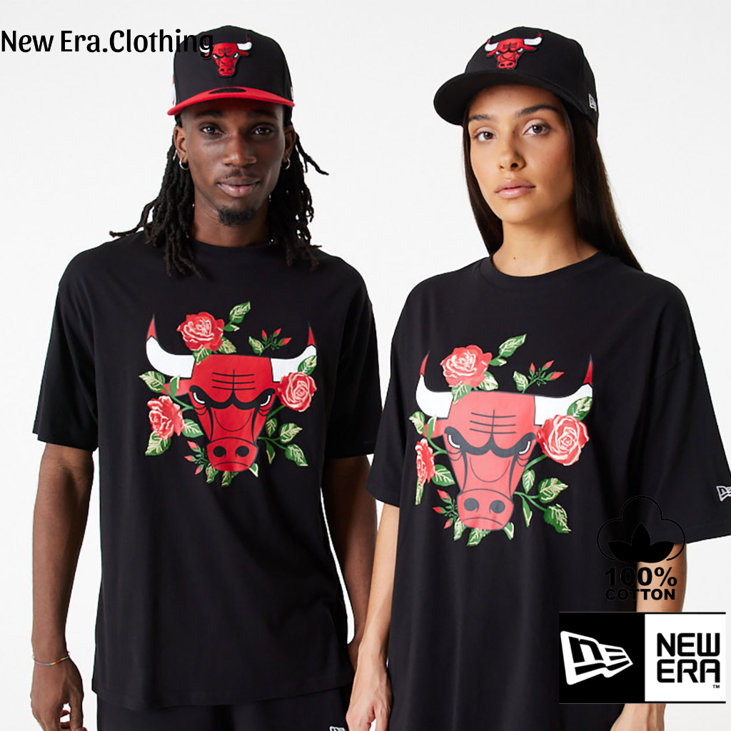 Áo thun New.Era Chicago.Bulls, áo thun Unisex Cotton 4 chiều oversize form rộng NE24