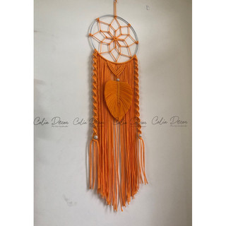 Dreamcatcher macrame treo tường trang trí lá