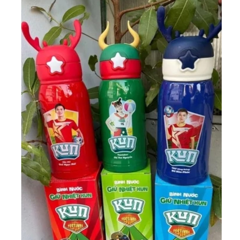 Bình nước giữ nhiệt Kun Cho Bé Dung Tích 500ml- Hàng khuyến mãi chính hãng từ sữa Kun