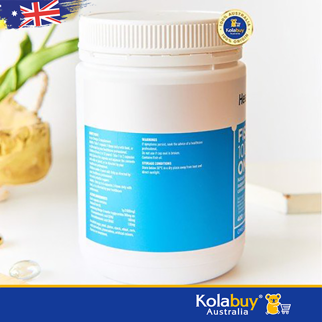 Viên uống bổ sung dầu cá Fish Oil 1000mg Omega 3 400 viên Healthy Care của Úc