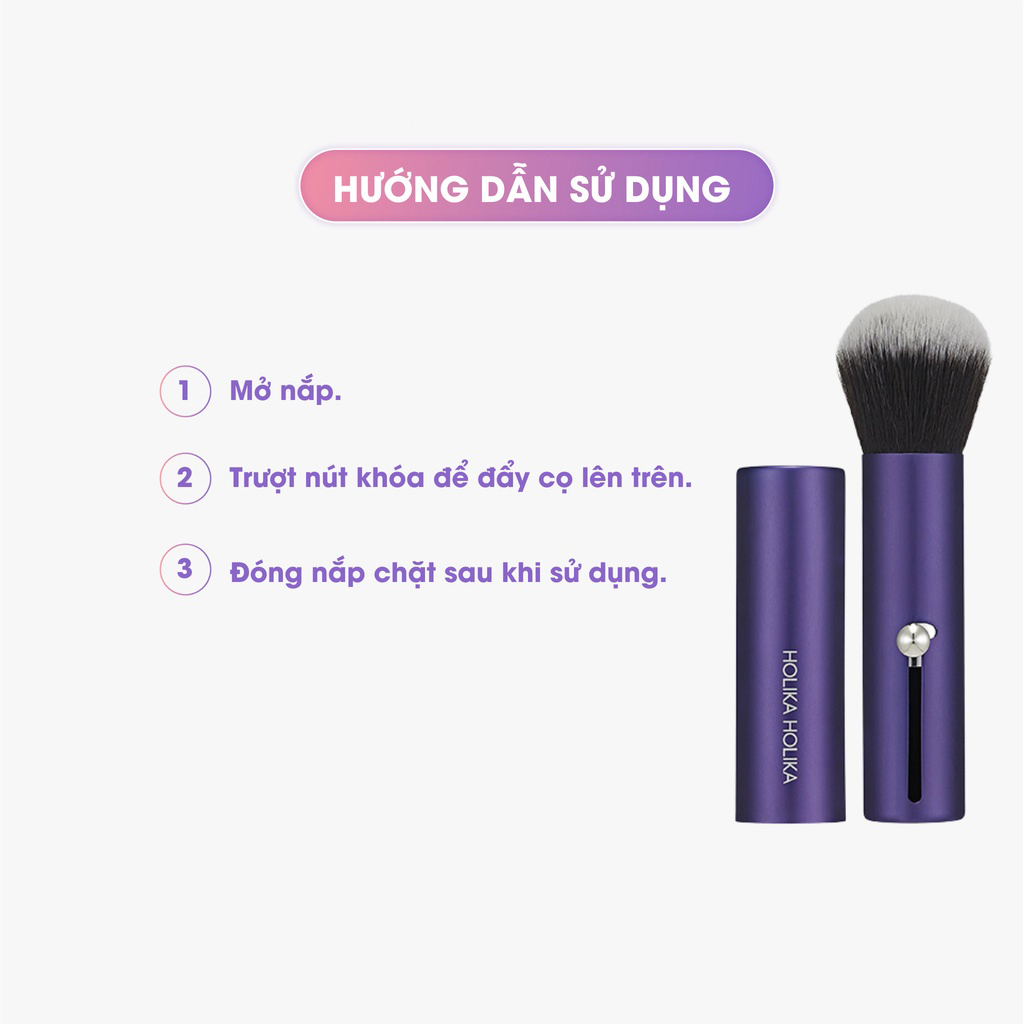 Cọ phấn phủ có nắp đậy Hàn Quốc Holika Holika lông mềm tán phấn đều thiết kế tối ưu dễ dàng sử dụng - 7169