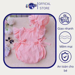 Bodysuit Nơ Hồng Tôm Cho Bé Gái Sơ Sinh 0-12 Tháng Kèm Băng Đô