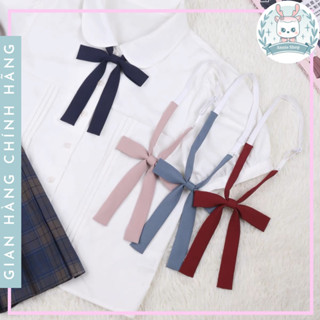 Cà Vạt Nơ JK Màu Trơn Đồng Phục Đi Học - Nơ JK đeo cổ áo phong cách nữ sinh Nhật Bản (Có clip, ảnh thật)