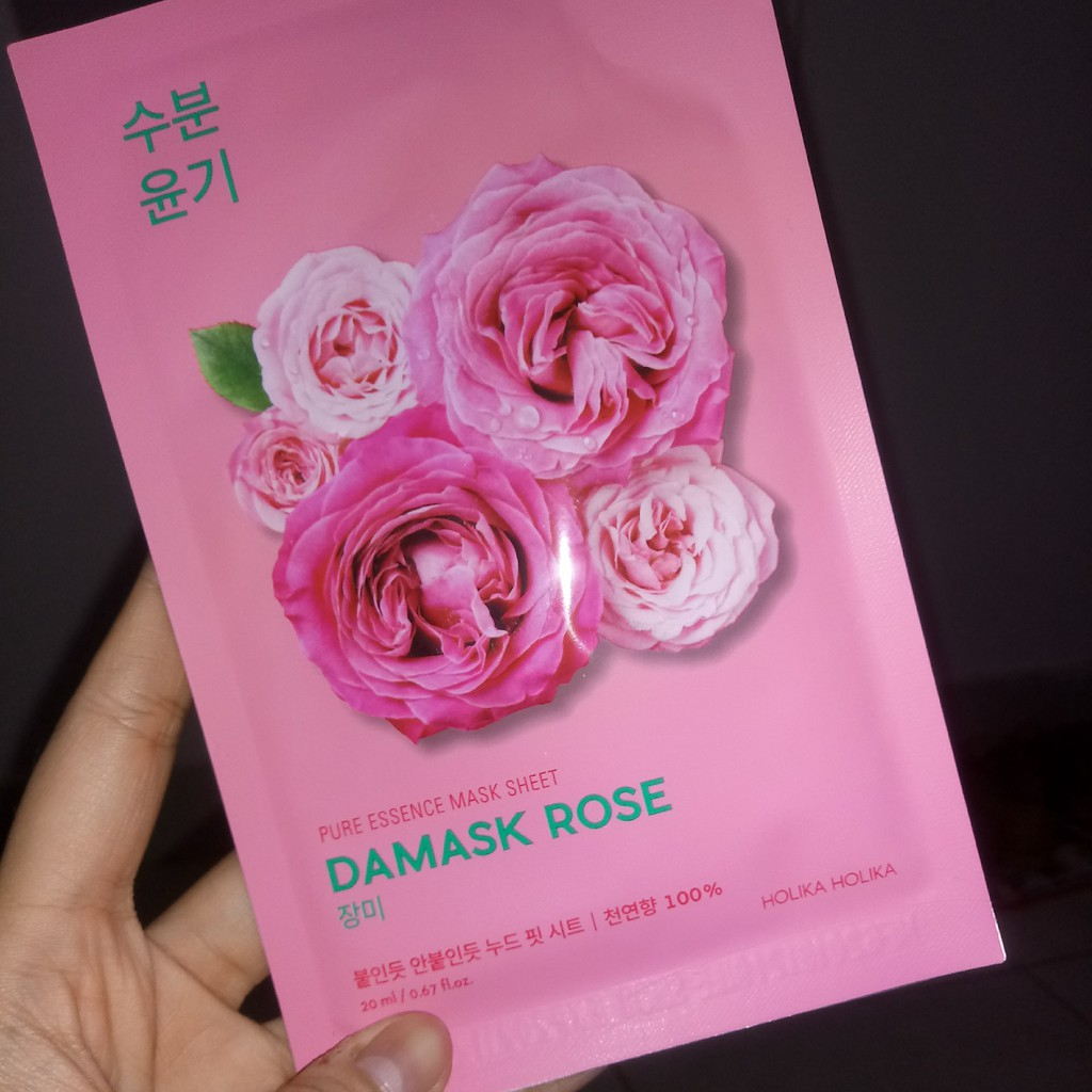 Mặt nạ giấy 3D Hàn Quốc Holika Holika chiết xuất quả Hoa Hồng Pure Essence Mask dưỡng ẩm chăm sóc da 23ml - 7039