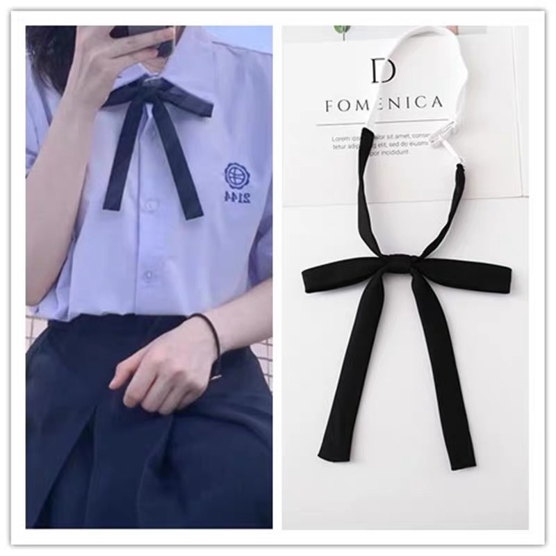 Cà Vạt Nơ JK Màu Trơn Đồng Phục Đi Học - Nơ JK đeo cổ áo phong cách nữ sinh Nhật Bản Fxanime(Có clip, ảnh thật)