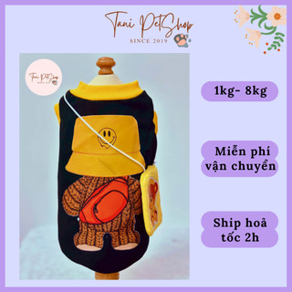 Áo thun ba lỗ gấu drew cho chó mèo - áo cho chó mèo mùa hè tanipetshop