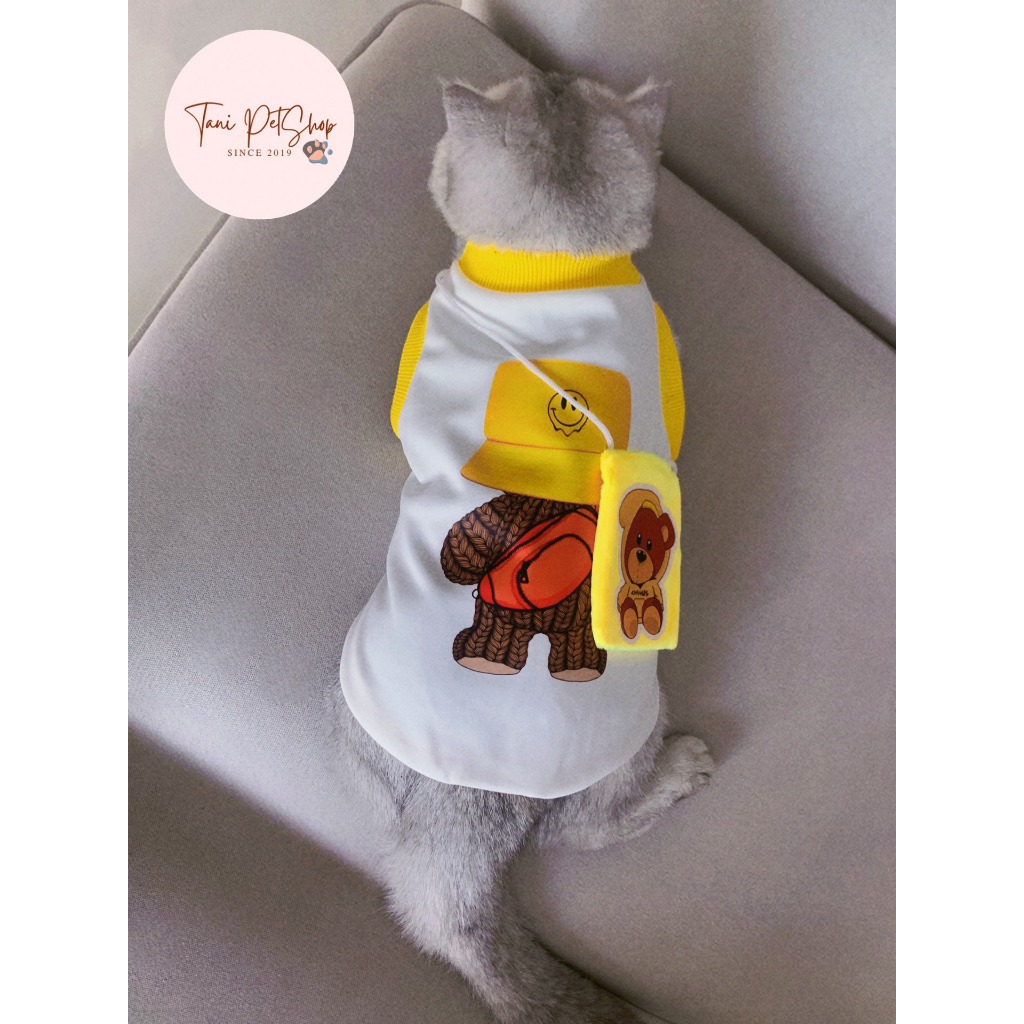 Áo Thun Ba Lỗ Gấu Drew Cho Chó Mèo - Áo Cho Chó Mèo Mùa Hè Tanipetshop