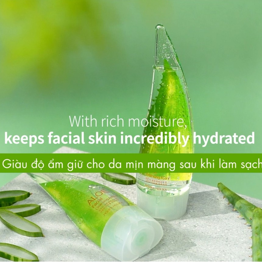 Gel rửa mặt chiết xuất lô hội Hàn Quốc Holika Holika Aloe Facial Cleansing Foam 55ml