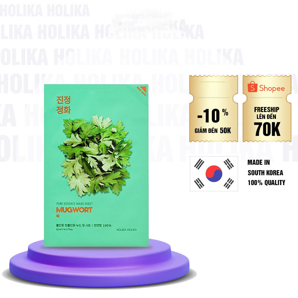 Mặt nạ giấy Holika Holika chiết xuất ngải cứu Pure Essence Mask sheet 23ml - 7047