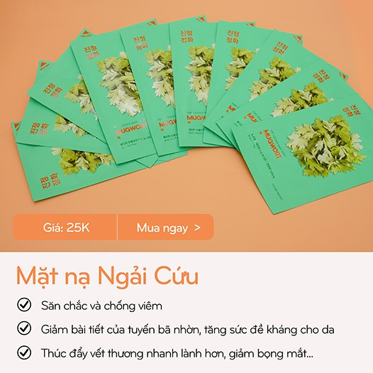 Mặt nạ giấy Holika Holika chiết xuất ngải cứu Pure Essence Mask sheet 23ml - 7047