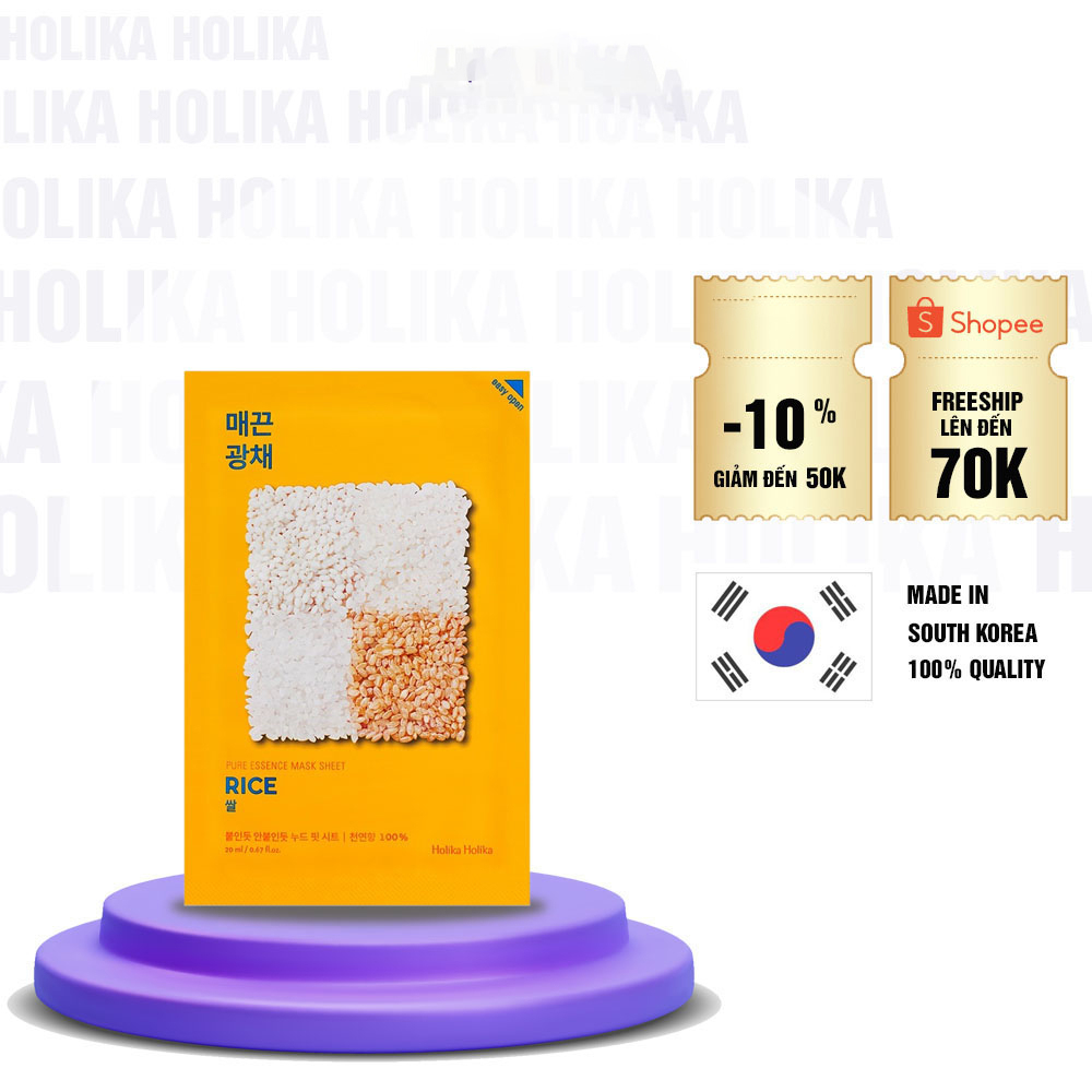 Mặt nạ dưỡng da Hàn Quốc Holika Holika chiết xuất gạo nhiều dưỡng chất thẩm thấu nhanh cho làn da căng bóng 23ml - 7045