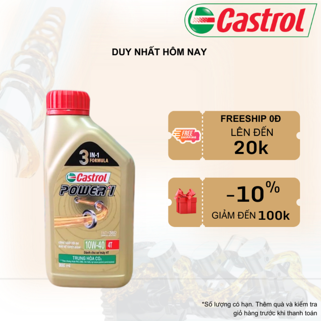 Nhớt xe số CASTROL POWER1 10W40 800ml