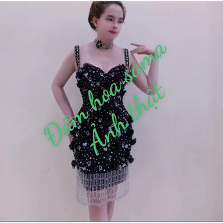 ĐẦM BODY RUA KẾT BÔNG ĐÍNH ĐÁ ( kèm ảnh thật )