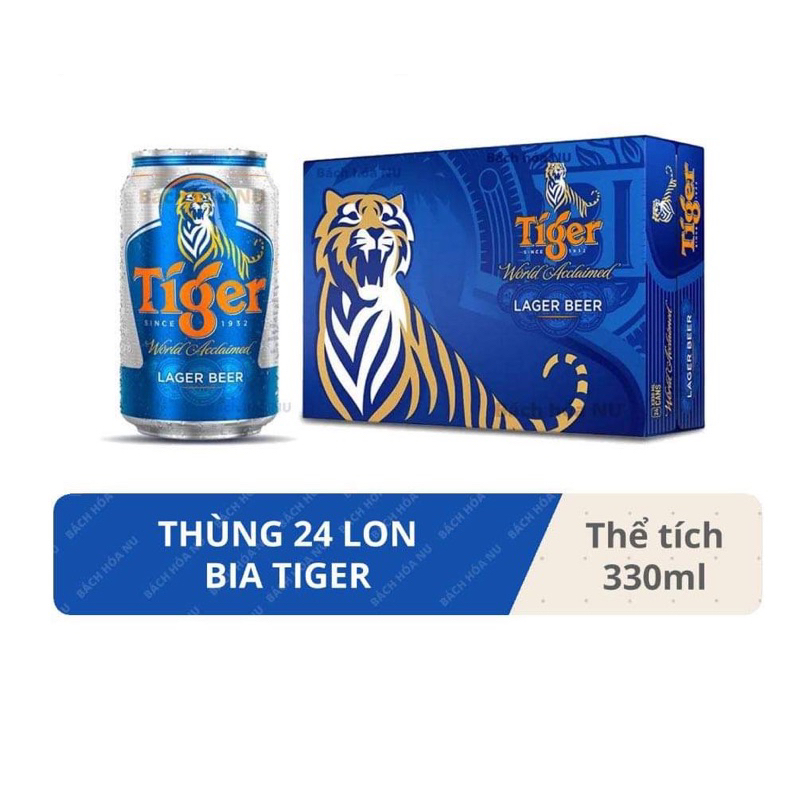 Thùng 24 lon bia Tiger 330ml/lon