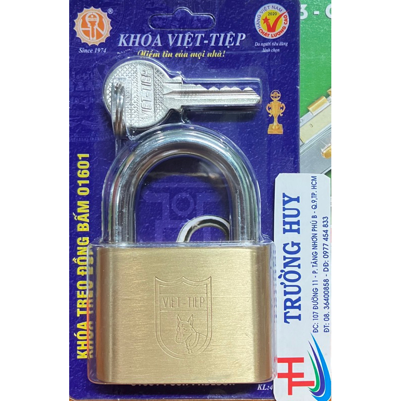 Khoá Đồng bấm 60mm- 01601 - Bảo hành 2 năm