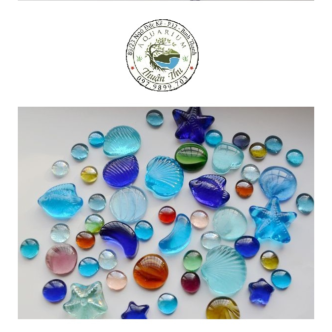 10 viên Sỏi thủy tinh trang trí decor bể cá bể, tiểu cảnh