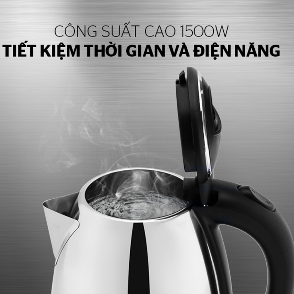 Ấm siêu tốc INOX 1.5L HAPPY TIME HTD1088