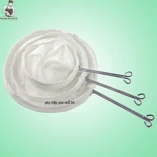 Vợt Lọc Trà Cán Inox, Túi Vải Lọc Trà