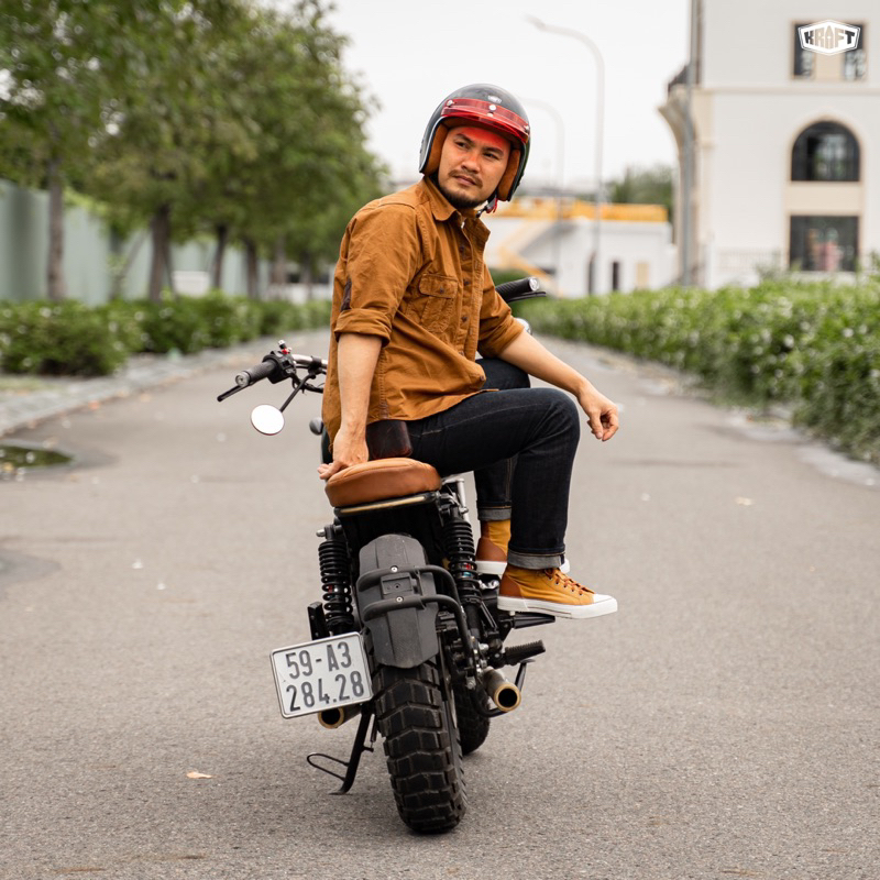 KRAFT SHiRT - Áo Sơ Mi Kraft - Áo sơ mi Kaki phối da - workwear Style