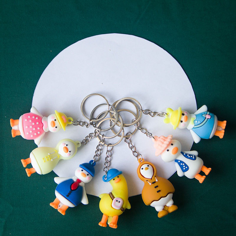 Combo 10 móc ba lô, móc khoá , móc chìa khoá , móc cặp sách , móc điện thoại, móc bình nước 4D Vịt con đáng yêu