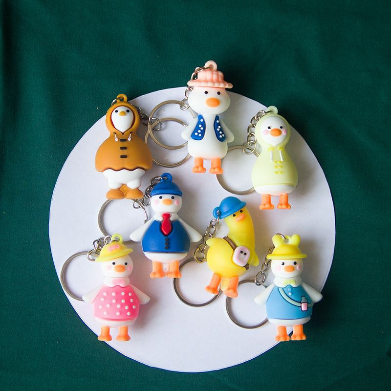 Combo 10 móc ba lô, móc khoá , móc chìa khoá , móc cặp sách , móc điện thoại, móc bình nước 4D Vịt con đáng yêu