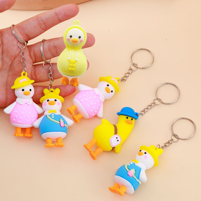 Combo 10 móc ba lô, móc khoá , móc chìa khoá , móc cặp sách , móc điện thoại, móc bình nước 4D Vịt con đáng yêu