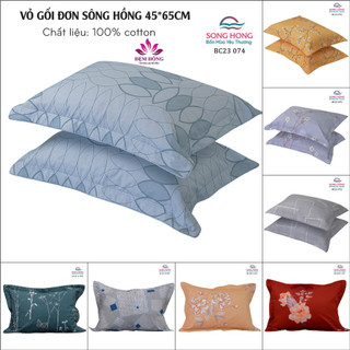 [CHÍNH HÃNG] Vỏ Gối Đơn Sông Hồng 100% Cotton- 45x65cm nhiều Màu