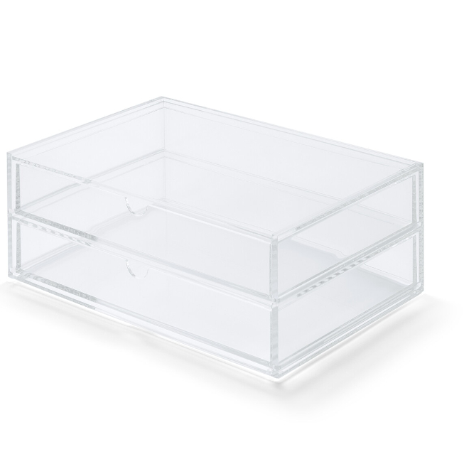 tủ kính trong suốt,2 hộc kéo dài17x sâu13.5x cao10cm