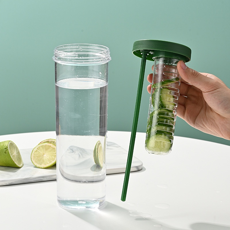 Ly Đựng Nước Detox 2 Ngăn 700ml - Bình Nước Uống Thể Thao Detox